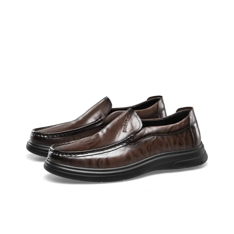 KANGNAI Men's Casual Shoes Men Low Top Black-10