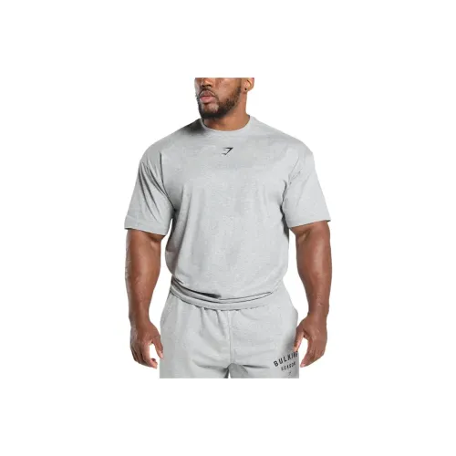GYMSHARK T Shirt Men's Light Gray Core Heather Gray