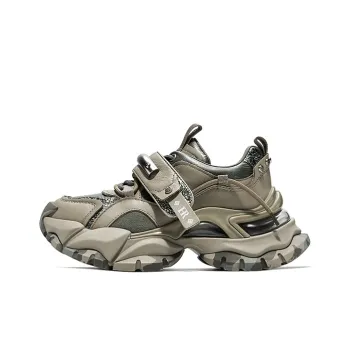 HR Slip Resistant Low Top Chunky Sneakers Women's Gray Green