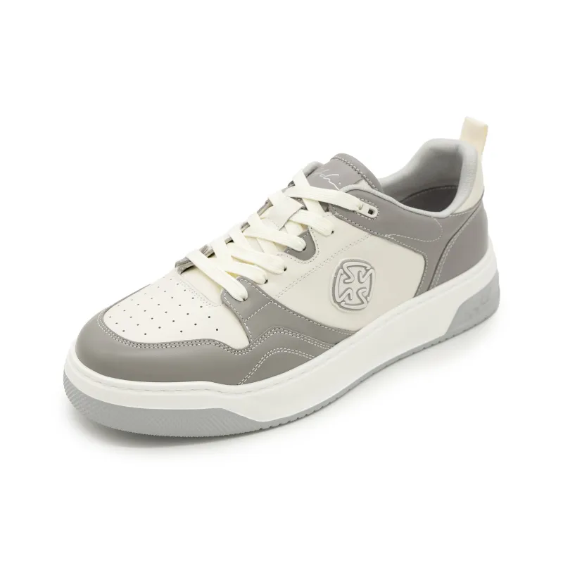Satchi Breathable, Moisture Wicking, Height Increasing, Abrasion Resistant Low Top Skateboard Shoes Men's White Gray-2