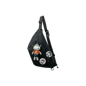 ADOONGA Oxford Sling Bag, Crossbody Bag, Shoulder Bag Tubas Unisex Black/White