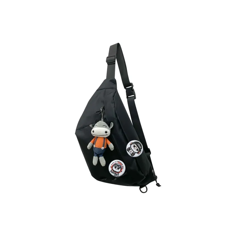 ADOONGA Oxford Sling Bag, Crossbody Bag, Shoulder Bag Tubas Unisex Black/White-0