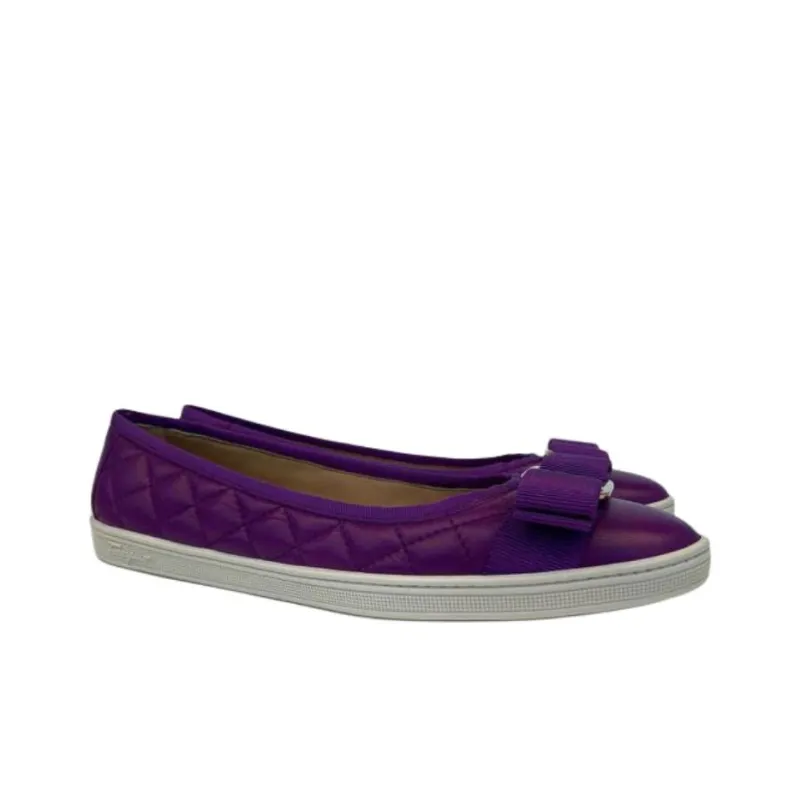 FERRAGAMO Vara Casual Single Shoes Women's Purple-1