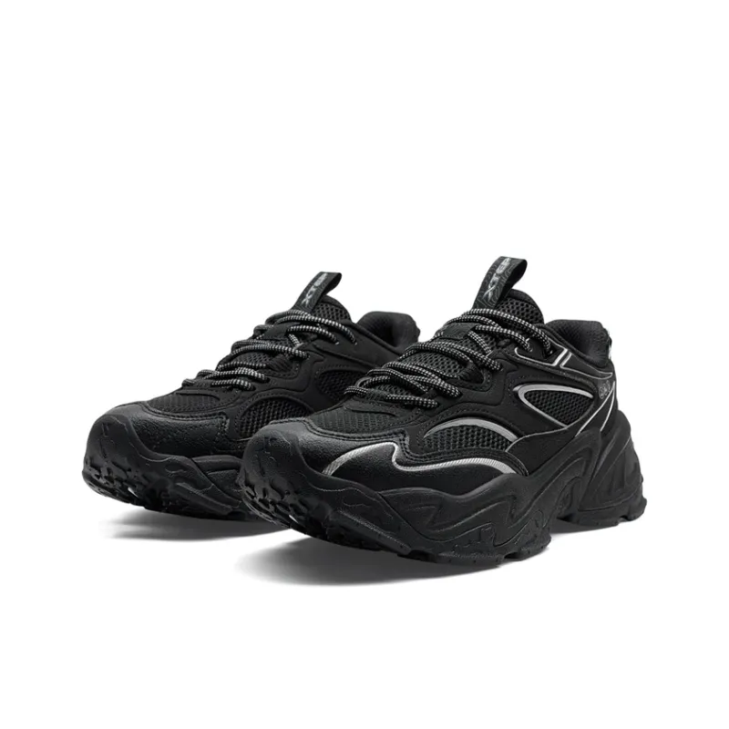 XTEP Abrasion Resistant Shock Absorbers Low Top Casual Shoes Men's Black-2