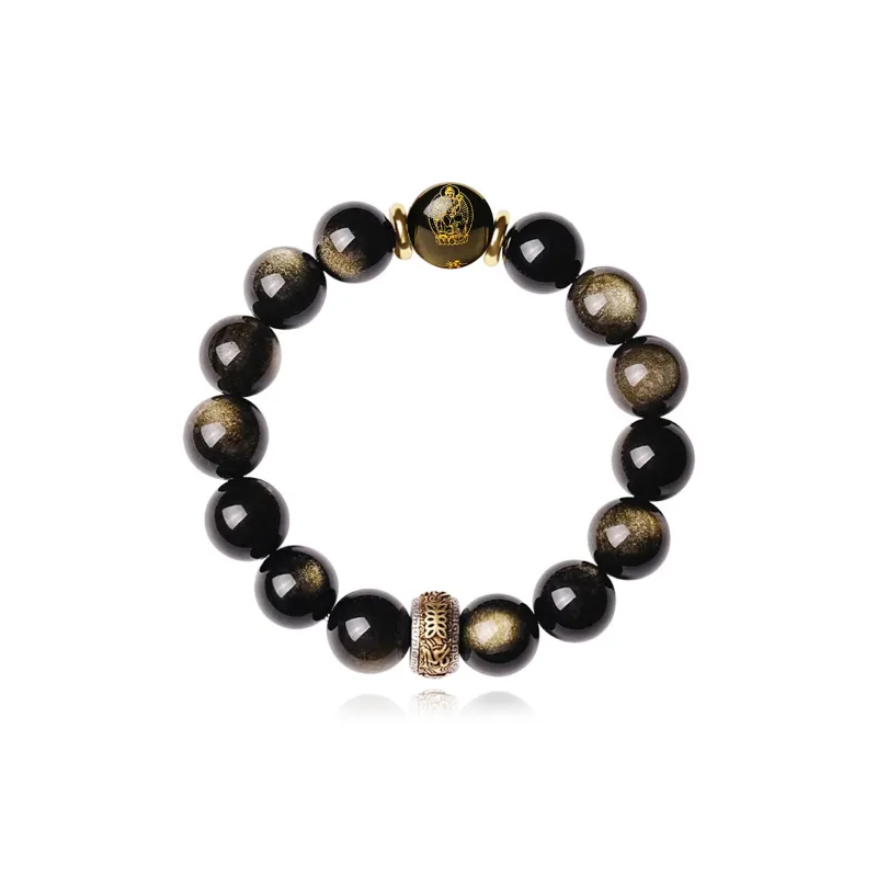 EADDA JEWELRY Natural Obsidian Bracelets Unisex-12