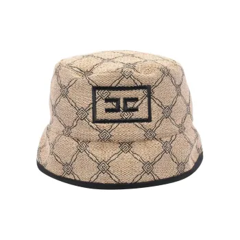 Elisabetta Franchi Raffia Bucket Hat