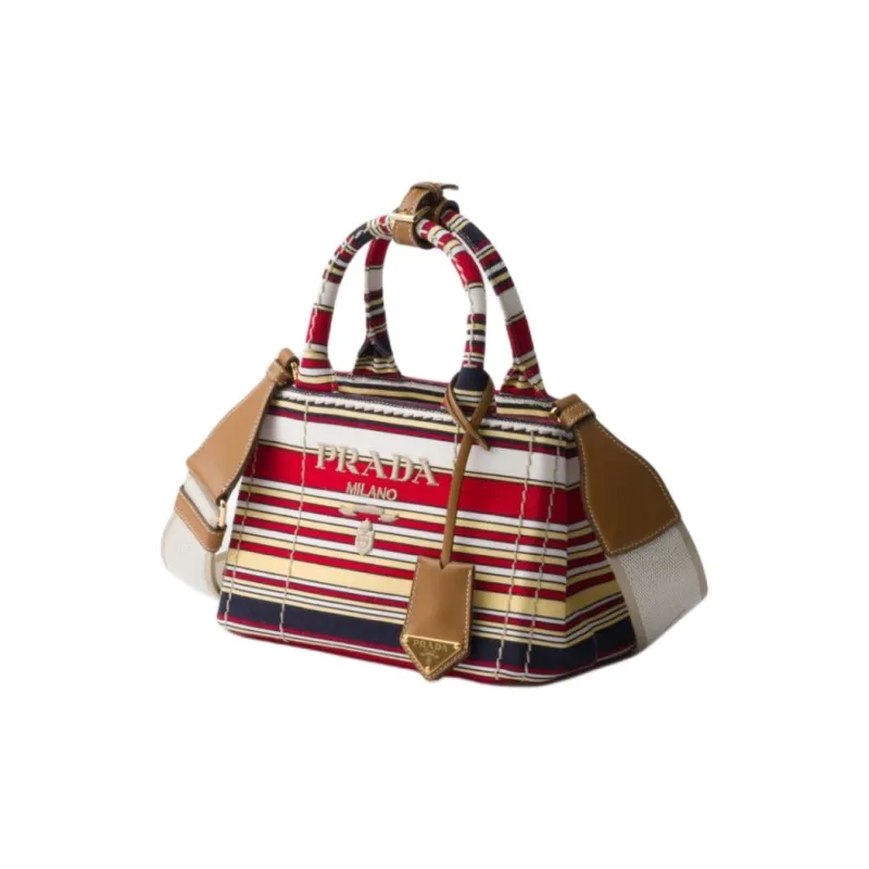 PRADA Adjustable Detachable Strap One Shoulder Handbag Mini Women's Red & Yellow & Multicolor-1