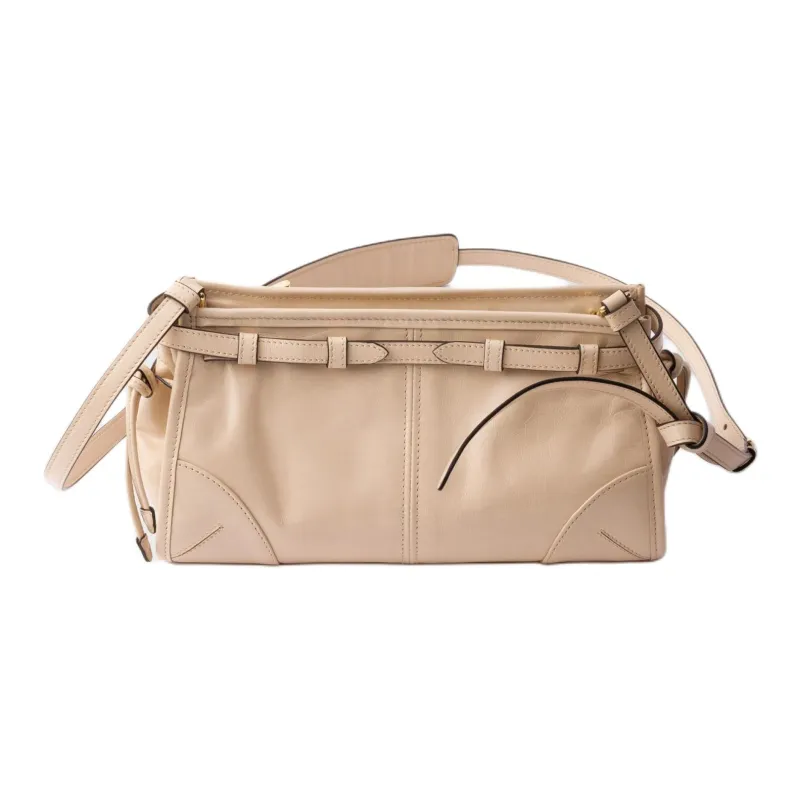 PRADA Calfskin Crossbody Bag, Shoulder Bag Trumpets Women's Limestone-1