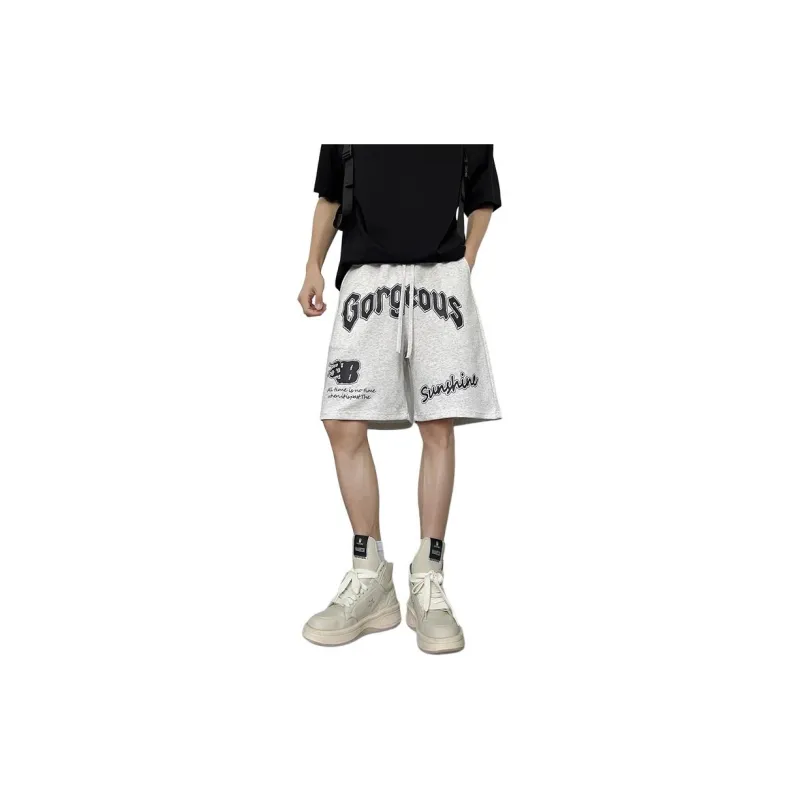 GY.VG Casual Shorts Unisex White Gray-0