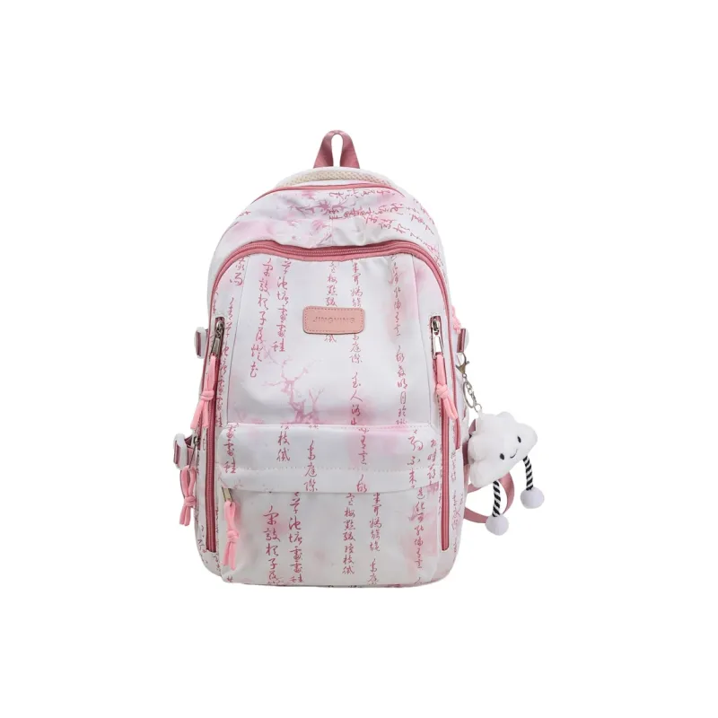 WICKBUEN Nylon Backpack Unisex Black/Pink/Yellow/Green/Blue-6