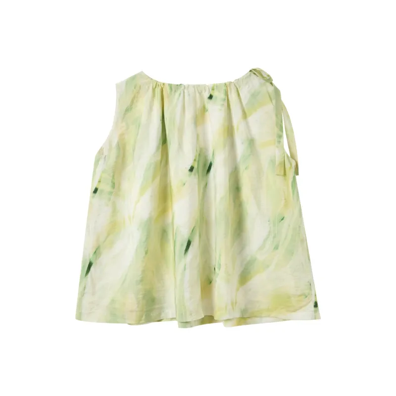 3COLOUR T Shirts Women's Pea Green Floral-1