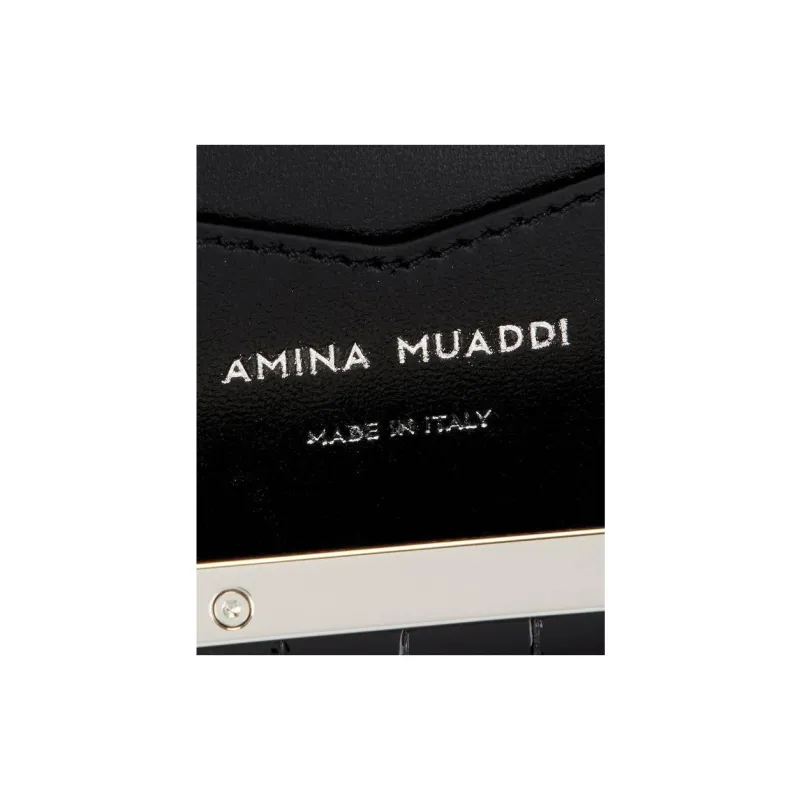 AMINA MUADDI Patent Leather Shoulder Bag Mini Women's Black-4