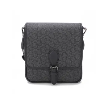 CANUDILO PVC Shoulder Bag Men's Dark Gray Black