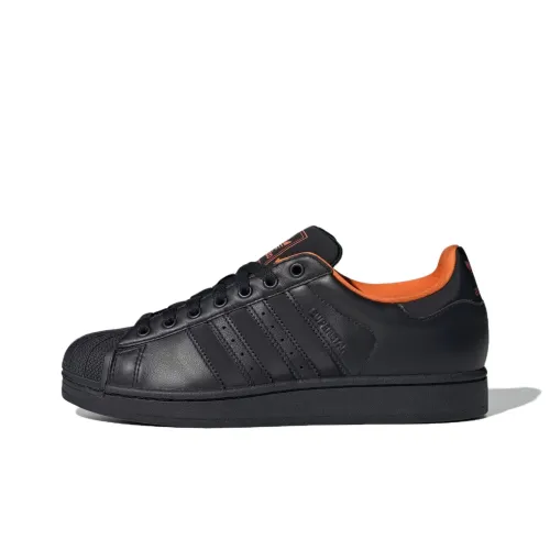 Adidas Originals Superstar 2 Anti Slip Wear Resistant Low Top Skateboard Shoes Unisex Black Orange