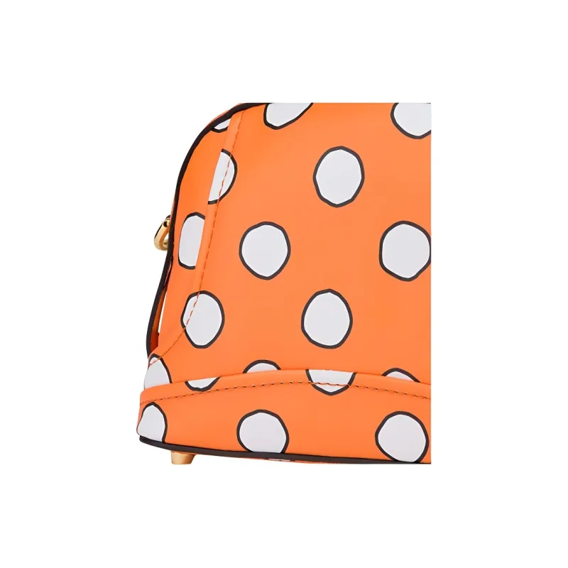 MOSCHINO Sheepskin Shoulder Bag Trumpets Women's Orange & Blue-3