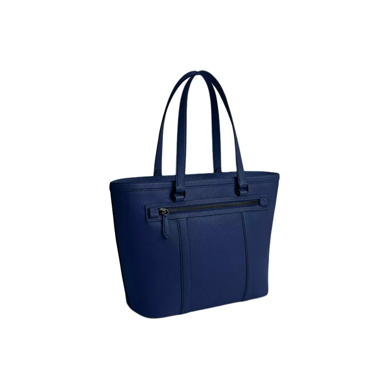 COACH Gotham Pebble Leather Tote Bag, Shopping Bag, Handbag, Shoulder Bag Tubas Men's Dark Blue-1