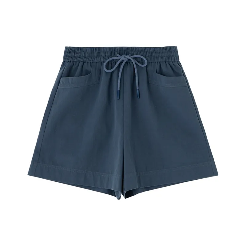 SOON FLOWER Denim Shorts Women's Gray Blue-0