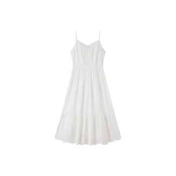 XIANGYING Slip Dresses Women's White