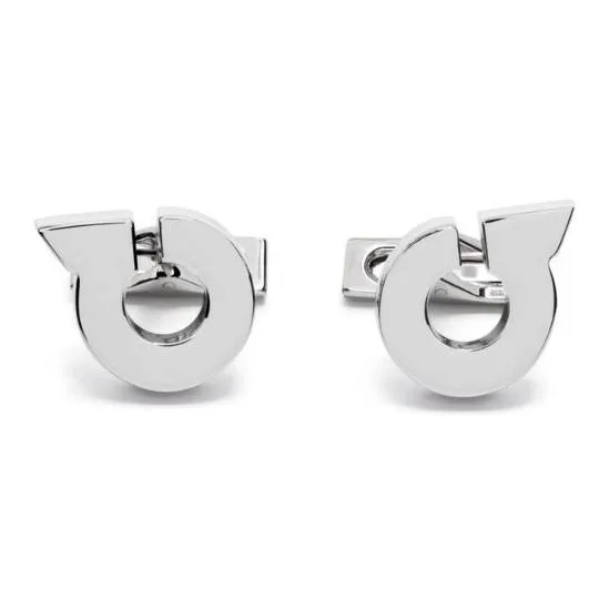 FERRAGAMO Brass Cufflinks Men's Silver-1