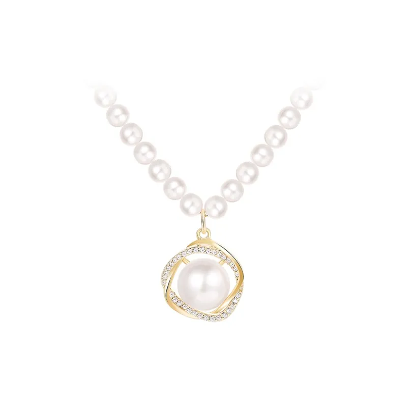 SHINE Shell Pearl, Crystal, Copper Necklaces Women's-0