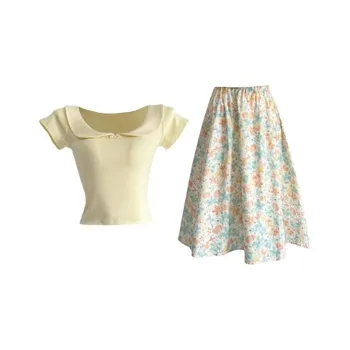 TIBINB Two Piece Skirt Sets Women's