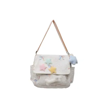 BAODIDAISHU Nylon One Shoulder Backpack, Crossbody Bag Women's White/Pink/Black/Blue