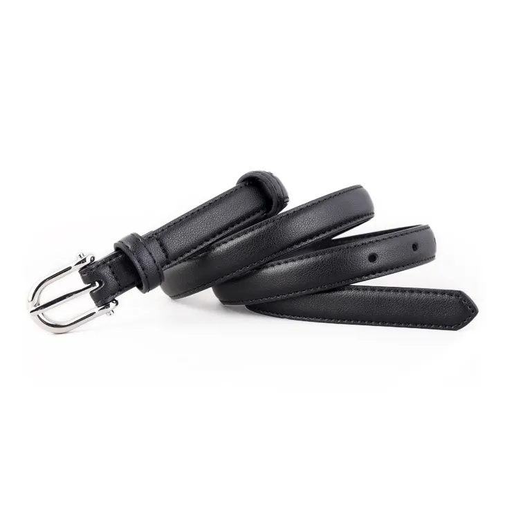 Jeccieziio Cow Leather Belts Women's Silver 2cm-8