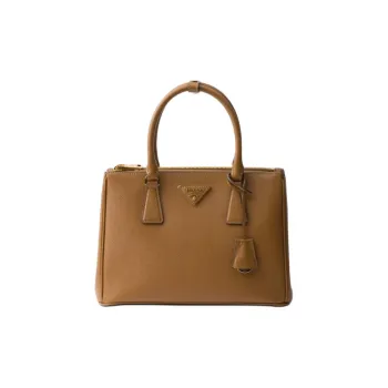 PRADA Galleria Killer Bag Calfskin One Shoulder Handbag Medium Size Women's Caramel