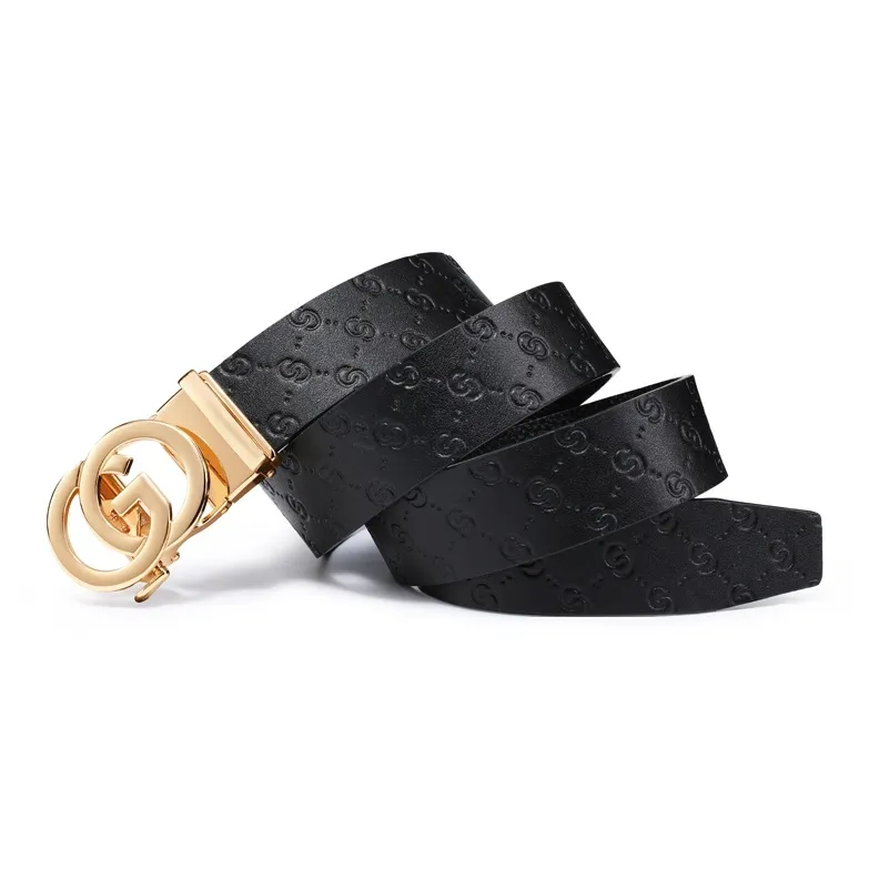 Cheekkiss Business Casual Top Grain Cow Leather Belts Men's 3.5cm Automatic Buckle Belt-10