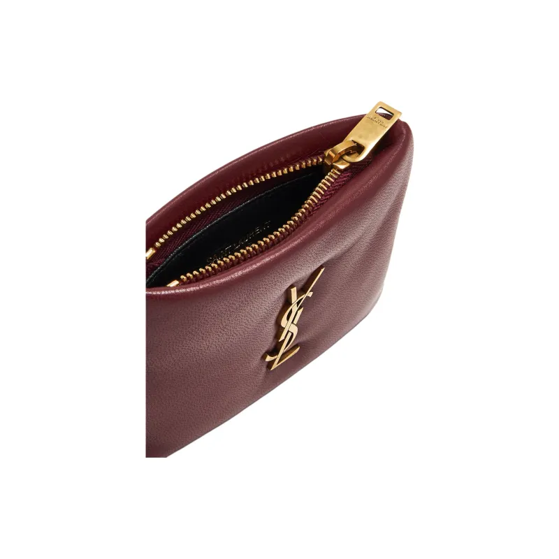 SAINT LAURENT Burgundy Leather Card Holder Women's Red-3