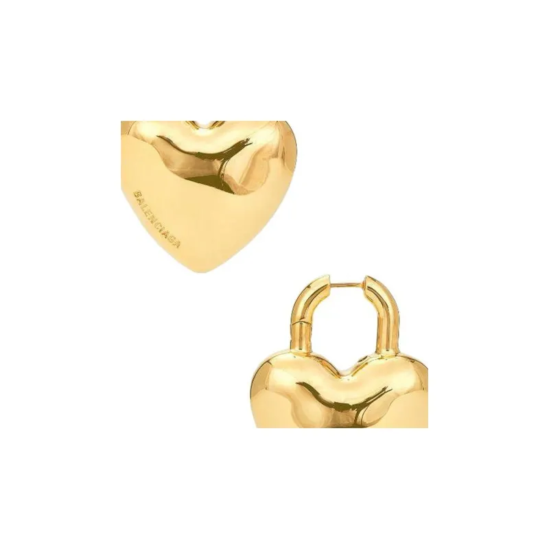 Balenciaga Copper Earrings Unisex Gold-1