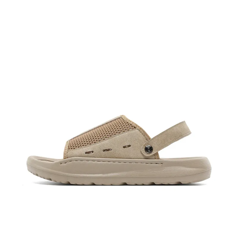 WEISHIBANGWEI Beach Sandals Men's Khaki With White-0