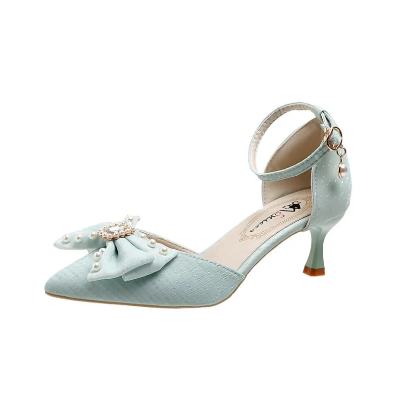 Alxnan High Heels Women's Ecru/Light Blue/Black-10