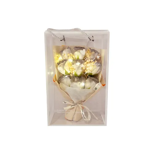 Future Maple Creative Dried Baby's Breath Preserved Flower Rose Birthday Bouquet, 9 Roses