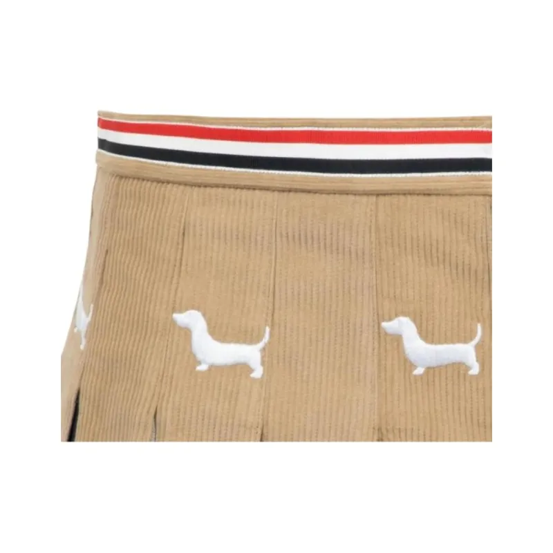 THOM BROWNE Hector embroidery Corduroy Mini Skirt-2