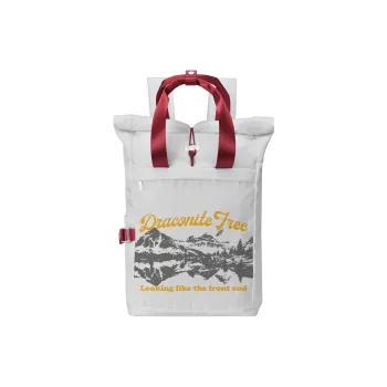 DRACONITE Polyester Backpack Regular Unisex Gray Red Contrast