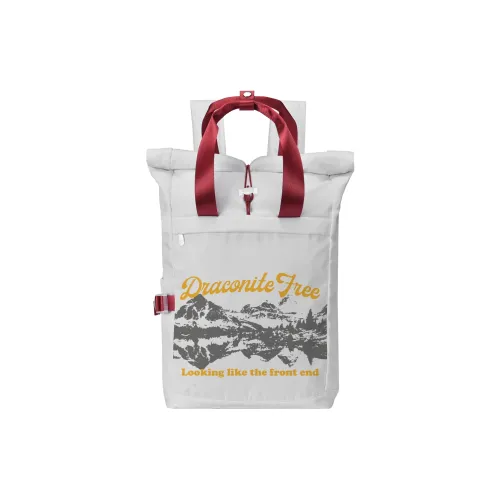DRACONITE Polyester Backpack Regular Unisex Gray Red Contrast