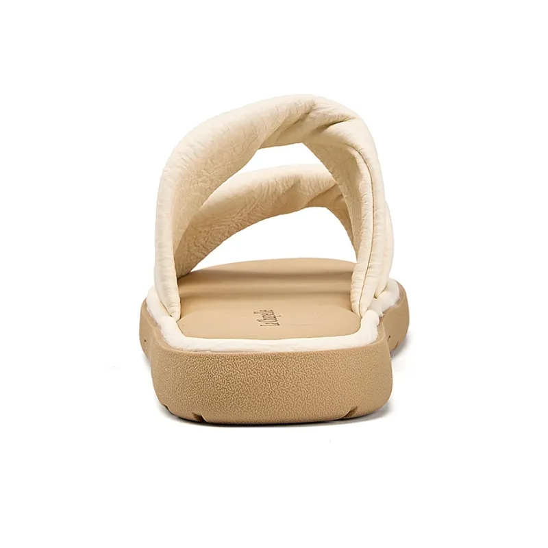 La Chapelle Slip Resistant Abrasion Resistant Slide Slippers Women's Beige-3