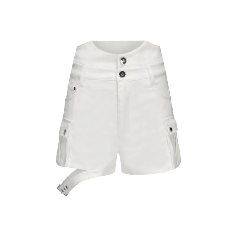 GIMING Denim Shorts Women's White-0