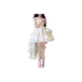 Dior Beauty Slip Dresses Women's White Apricot