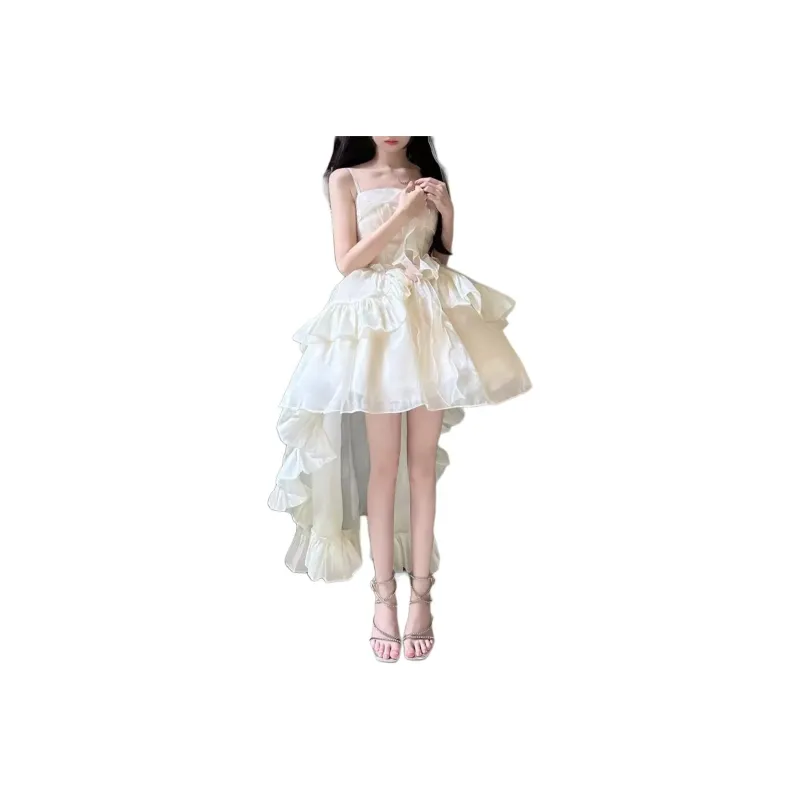 Dior Beauty Slip Dresses Women's White Apricot-0