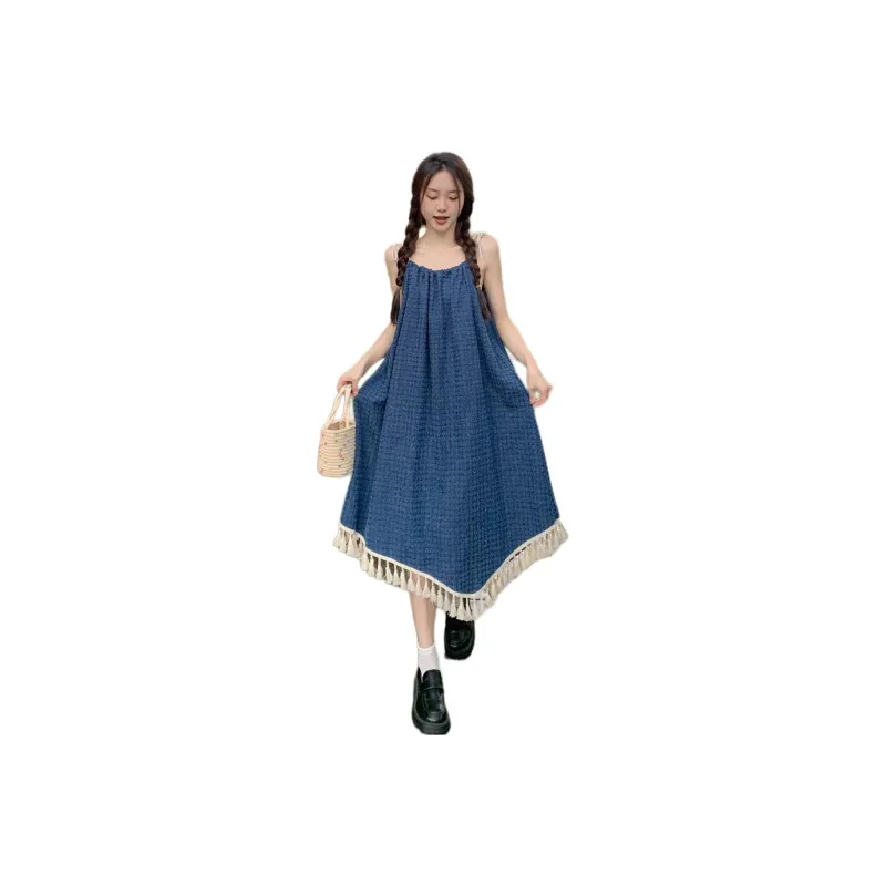 GOSO Slip Dresses Women's Blue-0