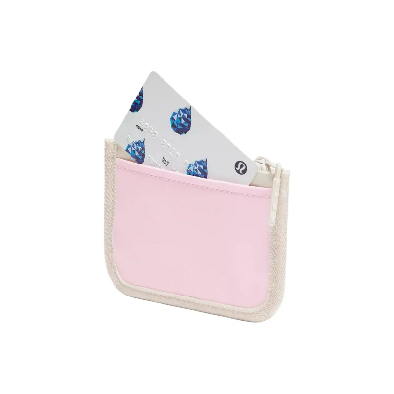 Lululemon Polyester Card Holder Women's Light Ivory White With Lavender-1