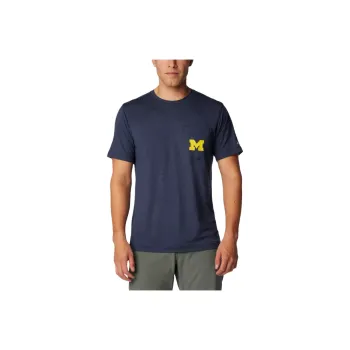Columbia Collegiate Tech Trail T Shirt Men's Marine Blue