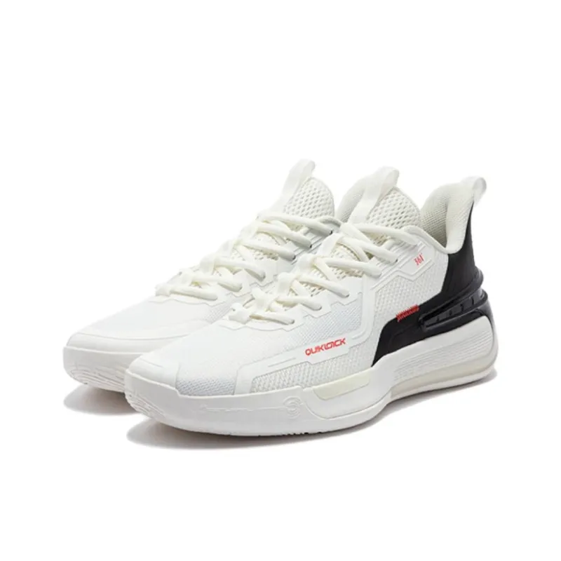 361° Slip Resistant And Abrasion Resistant Coverage Low Top Basketball Shoes Men's White-1