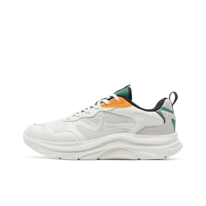 XTEP Slip Resistant Lightweight Rebound Low Top Casual Running Shoes Men's Sail White Gray-0