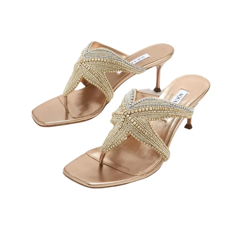 AQUAZZURA Flip Flops 6.5cm Women's Gold-2