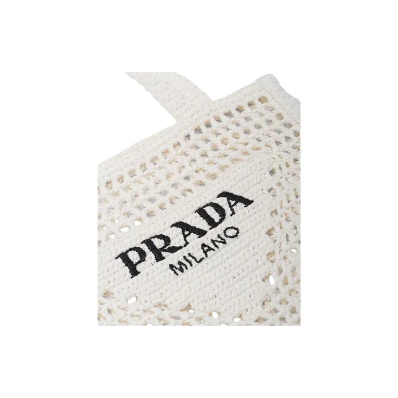 PRADA Synthetic Fiber One Shoulder Handbag Women's White-3