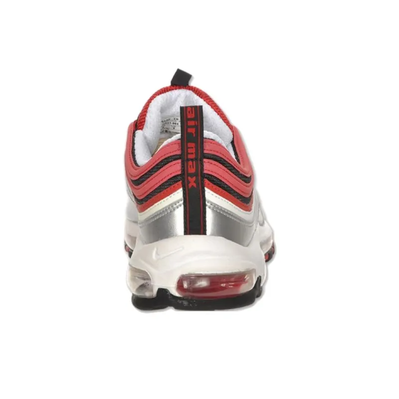 Nike Air Max 97 Anti Slip Wear Resistant Low Top Running Shoes Men's Silver Red-3
