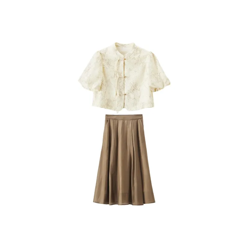 GUOZHEN Two Piece Skirt Sets Women's-0